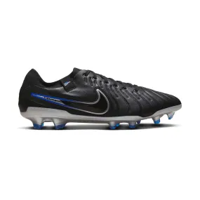 All Gender Nike Tiempo Legend 10 Pro Firm Ground Soccer Shoe - Black/Chrome-Hyper Blue - Regular (D)