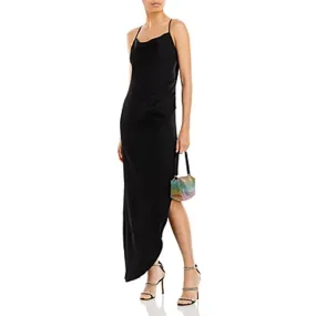 AQUA Ladies Black Asymmetrical Halter Dress, Size Small, NWT!