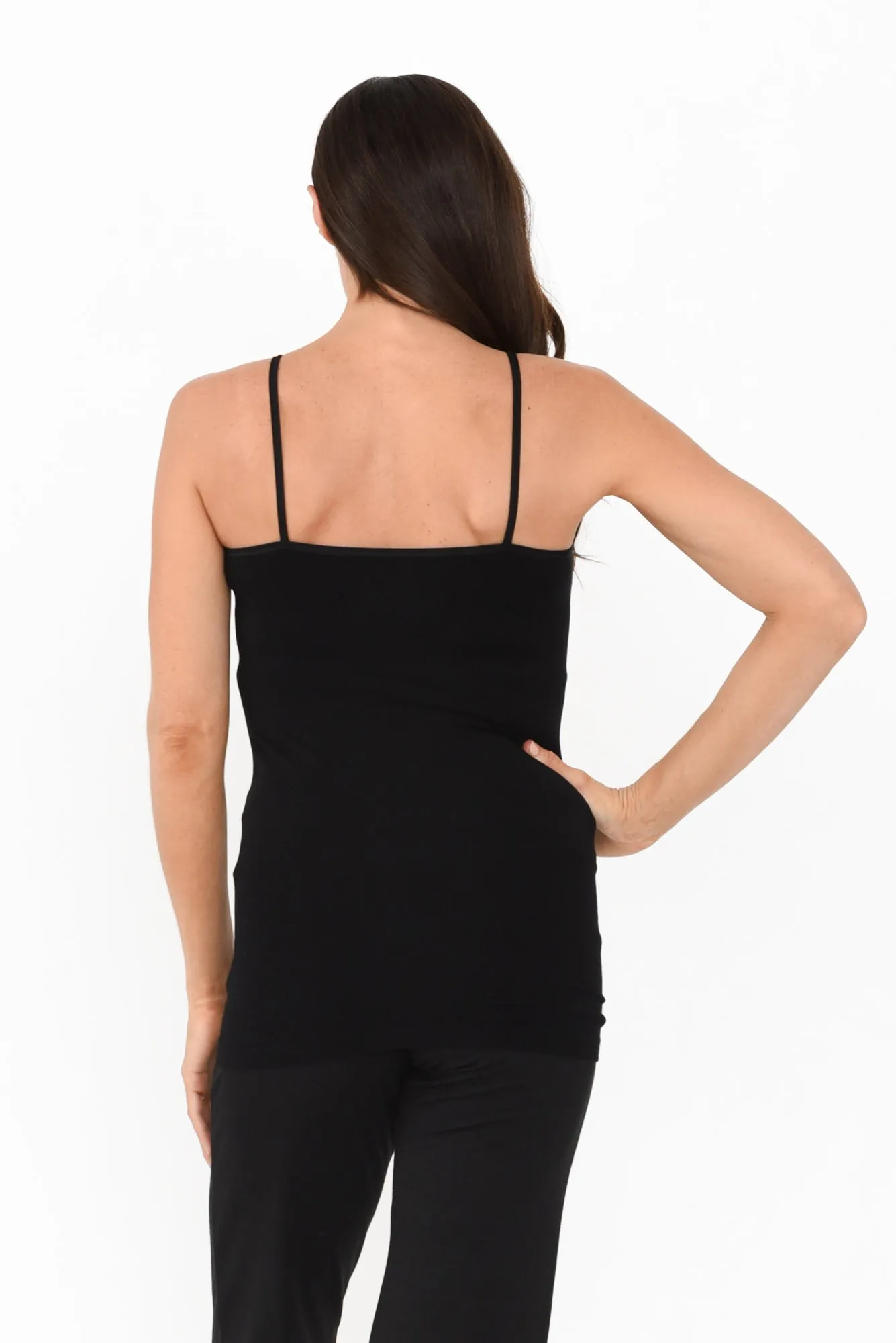 Black Bamboo Camisole Singlet