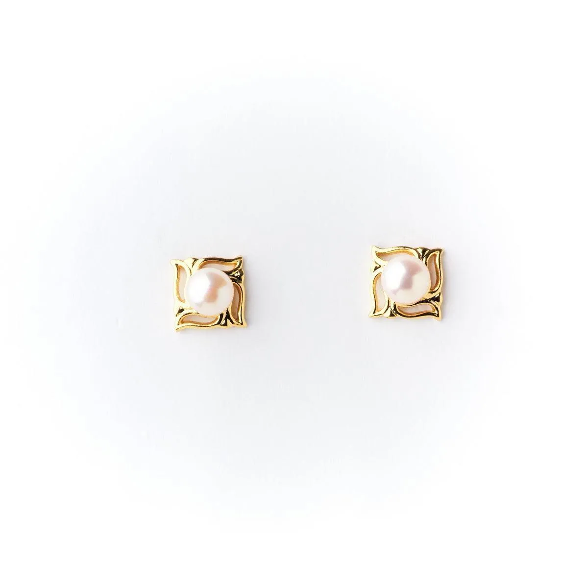 Classy White Stud Earrings