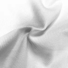 Cotton 2X1 Rib Fabric - 48 Inches Wide, White | FabricLA