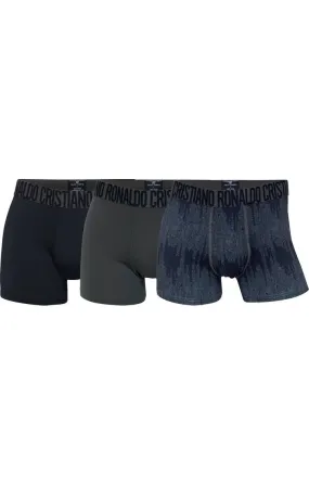 CR7 Men's 3 Pack Microfiber Performance Trunks - Green with Black