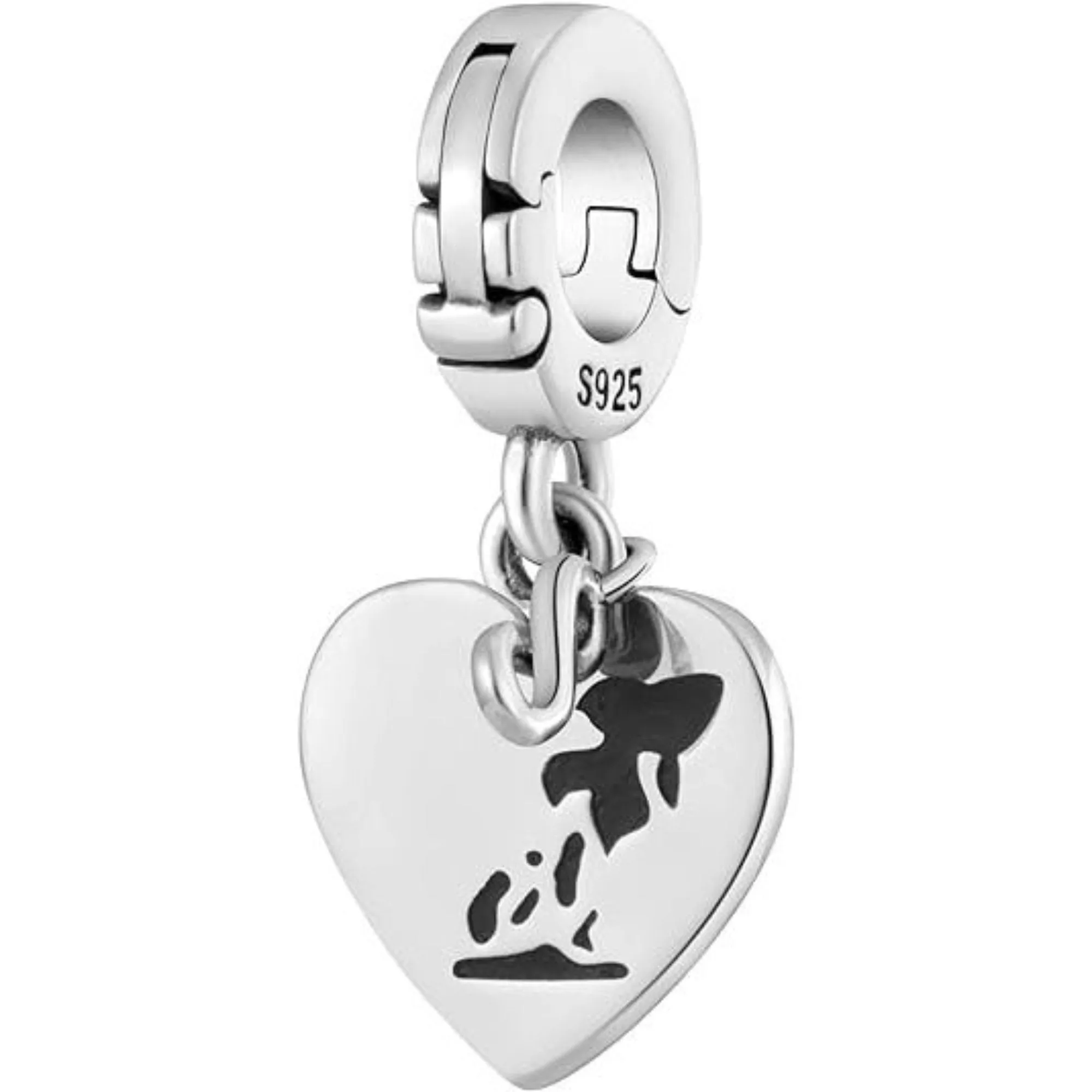 Fish Cat Swim Heart Infinity Bead Charm