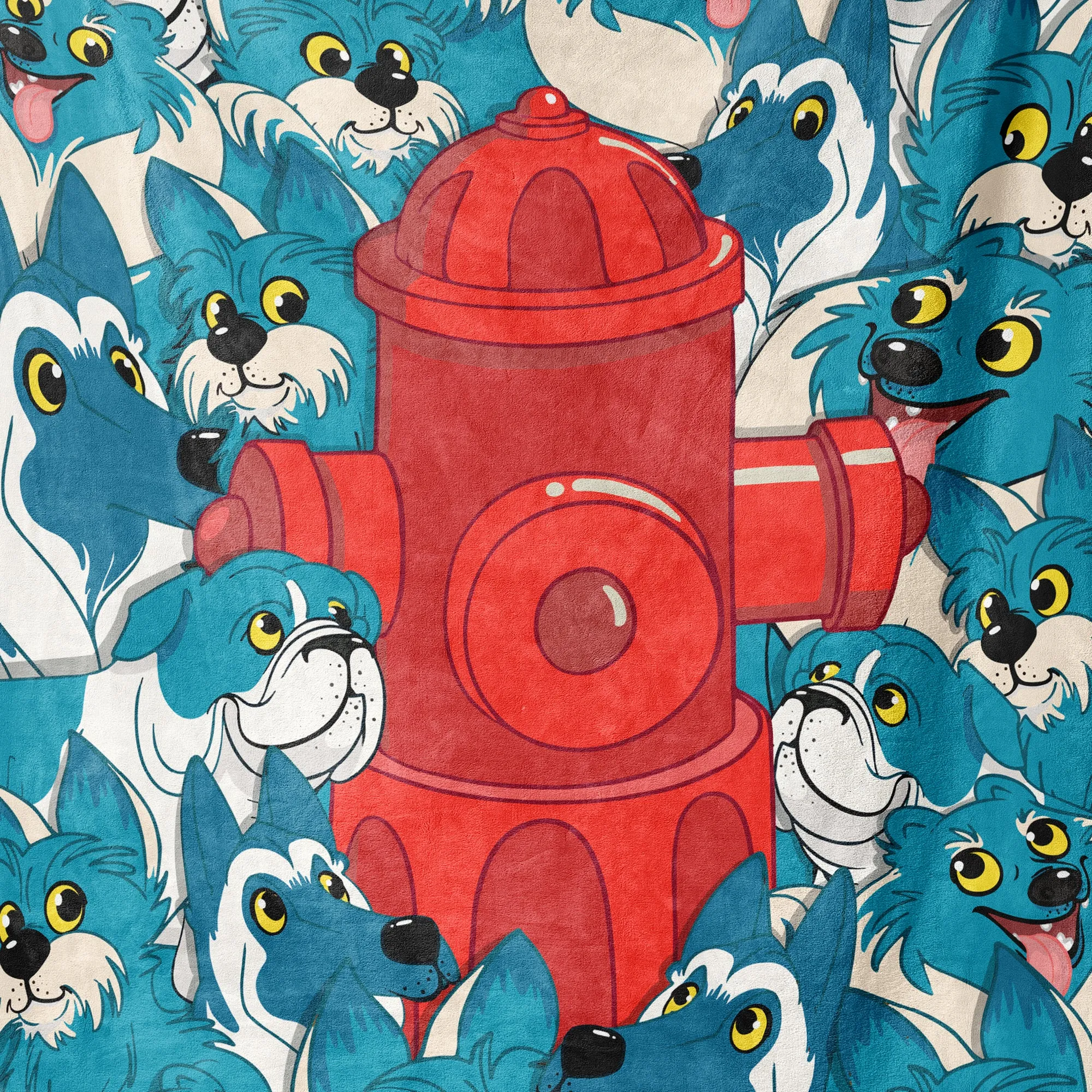 Fleece Thermal Blanket 127cm x 178cm - Blueberry Dog Design