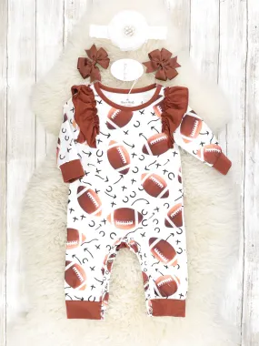 Football Playbook Ruffle Romper