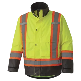 Jacket - Pioneer Hi-Viz Waterproof Safety Jacket 300D Ripstop PU Coated Poly Lined, 5401