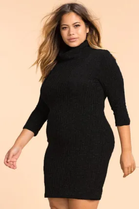 Knitted big size casual winter dress