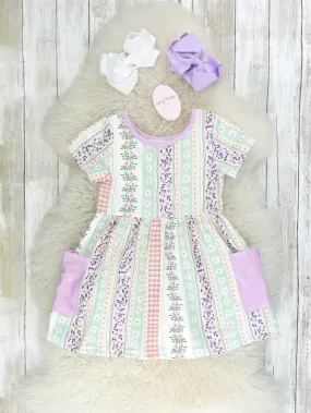 Lavender & Mint Spring Striped Pocket Dress