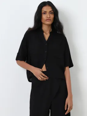 LOV Black Solid Shirt