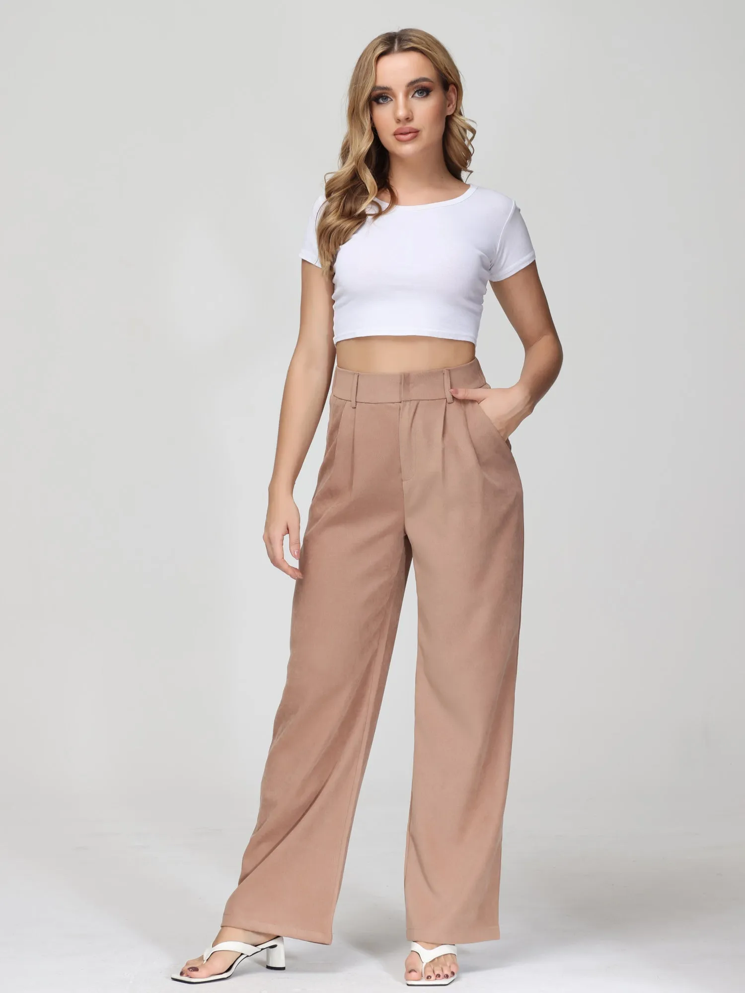 Midsize Effortless Tailored Wide-Leg Pants