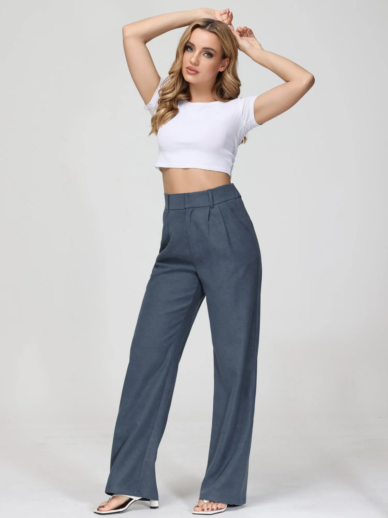 Midsize Effortless Tailored Wide-Leg Pants