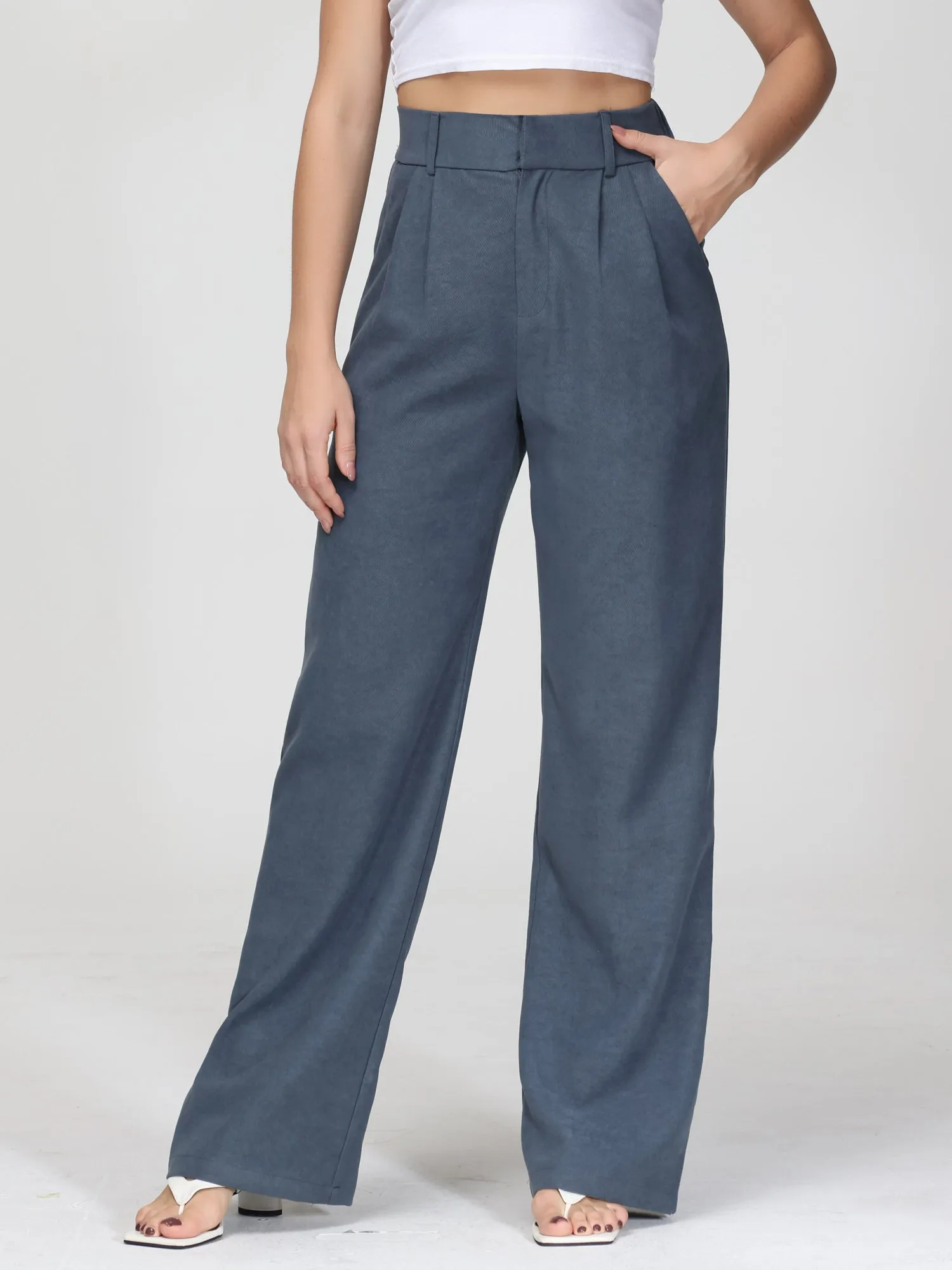 Midsize Effortless Tailored Wide-Leg Pants