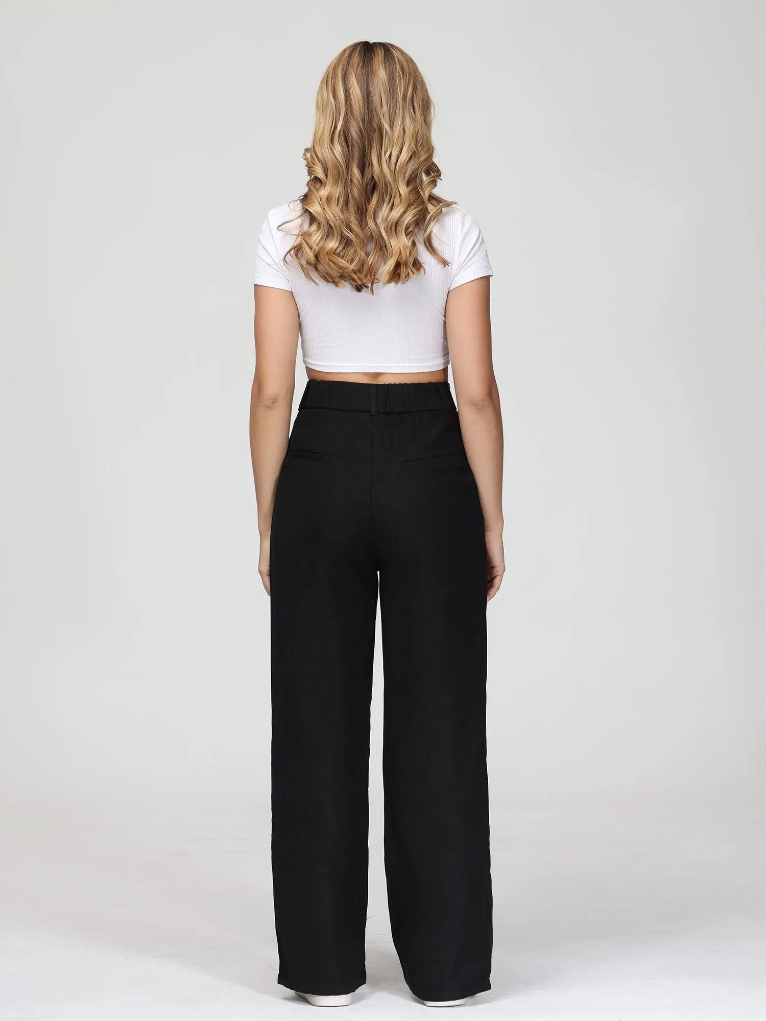 Midsize Effortless Tailored Wide-Leg Pants