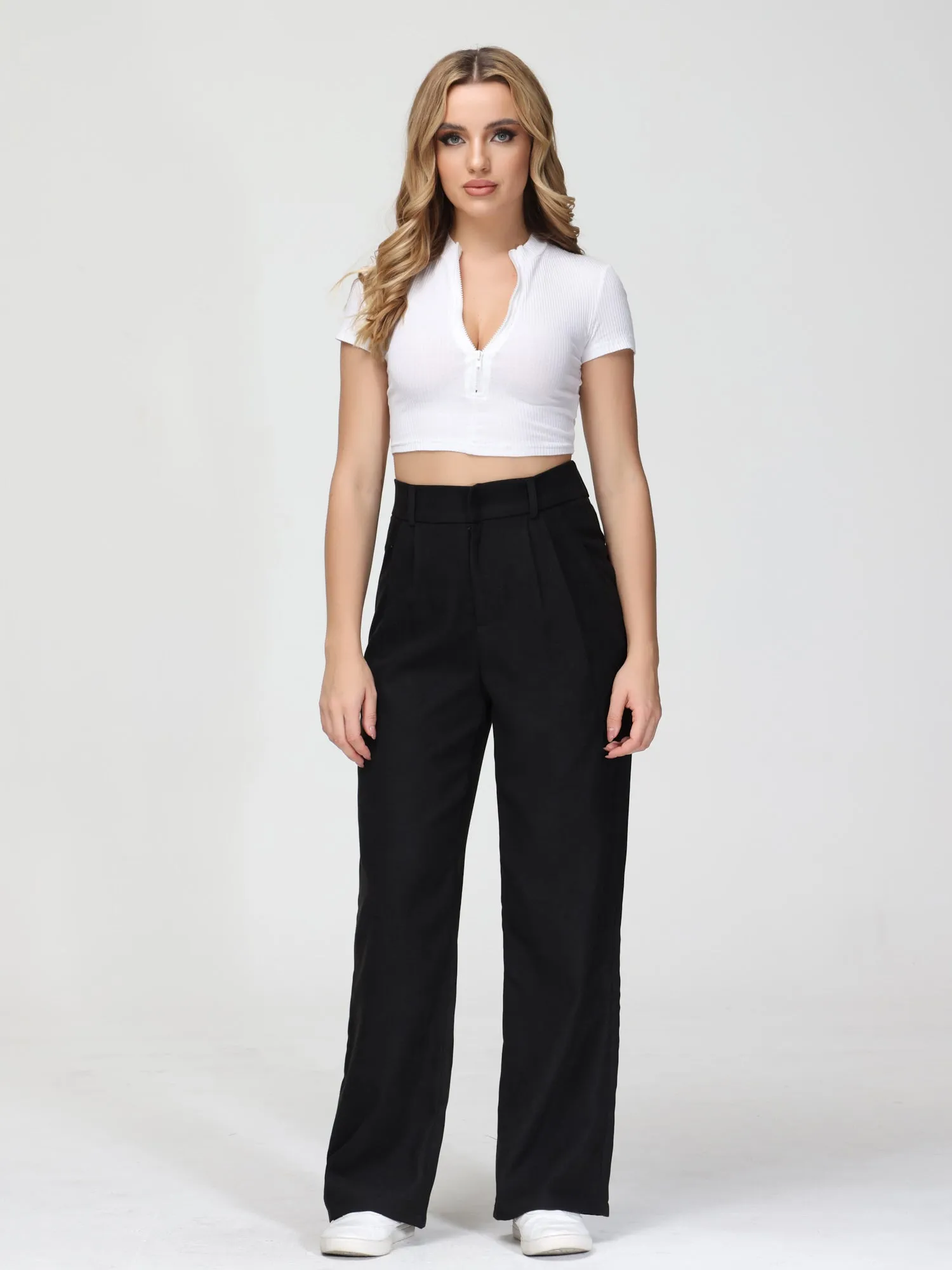 Midsize Effortless Tailored Wide-Leg Pants