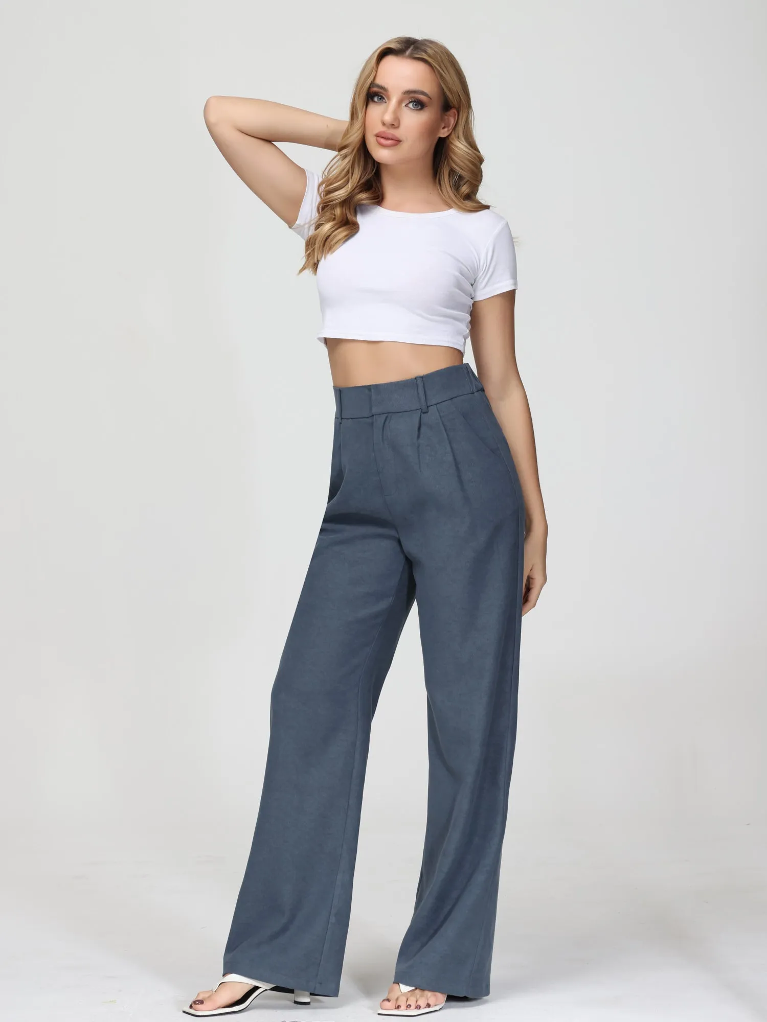 Midsize Effortless Tailored Wide-Leg Pants