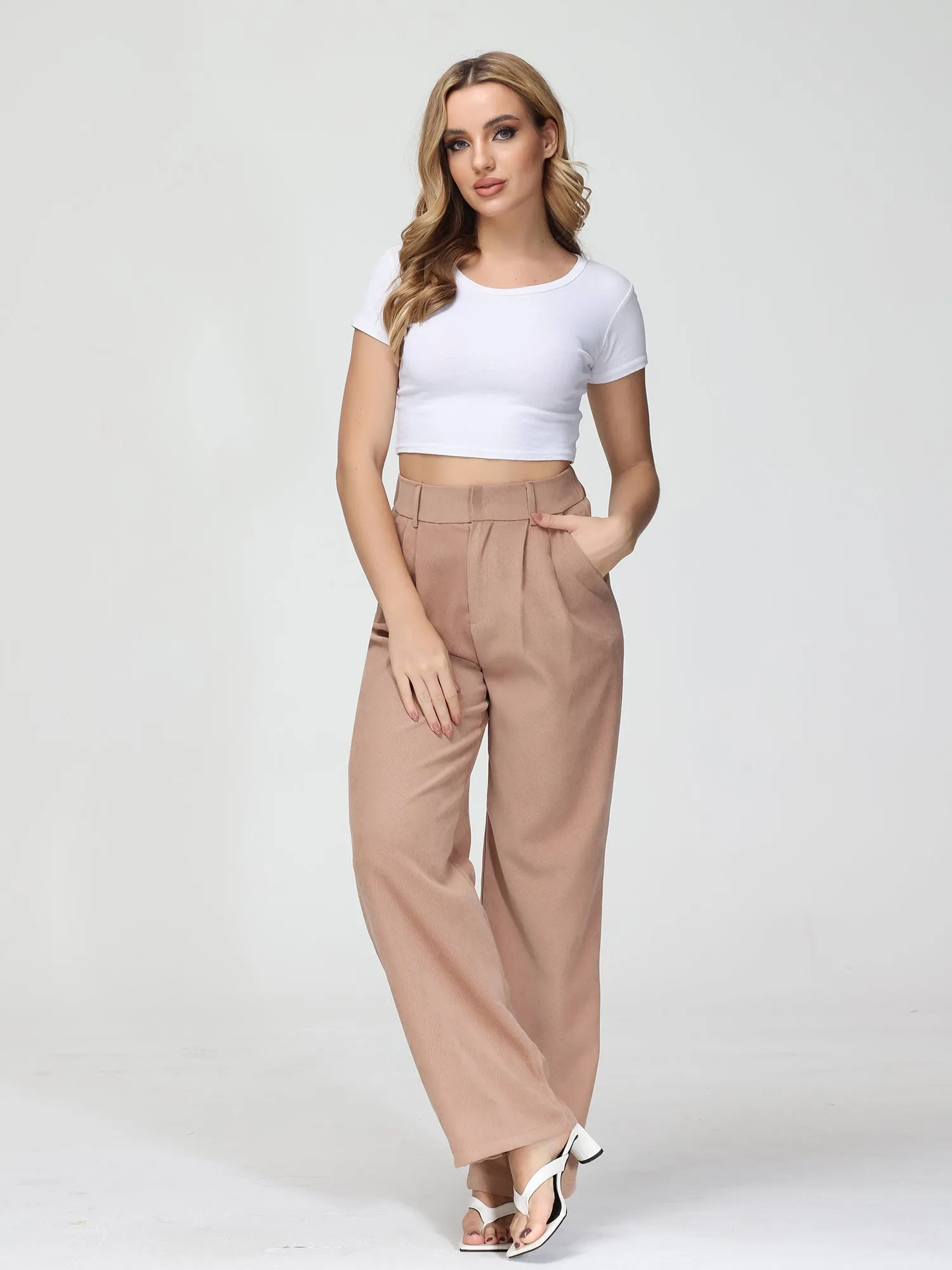 Midsize Effortless Tailored Wide-Leg Pants