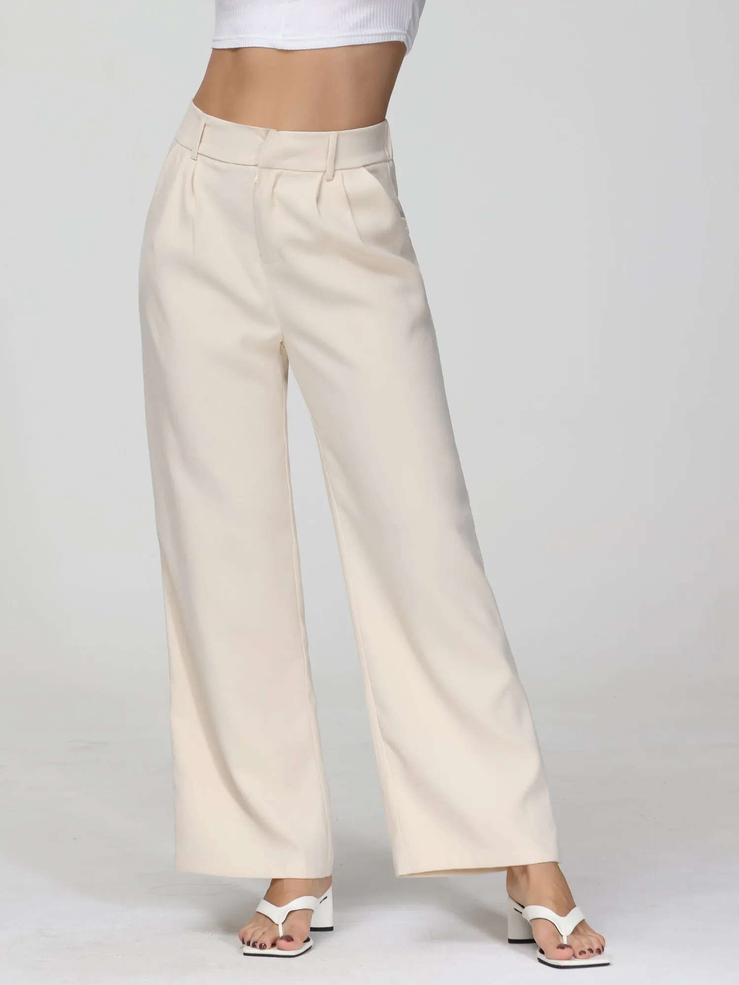 Midsize Effortless Tailored Wide-Leg Pants