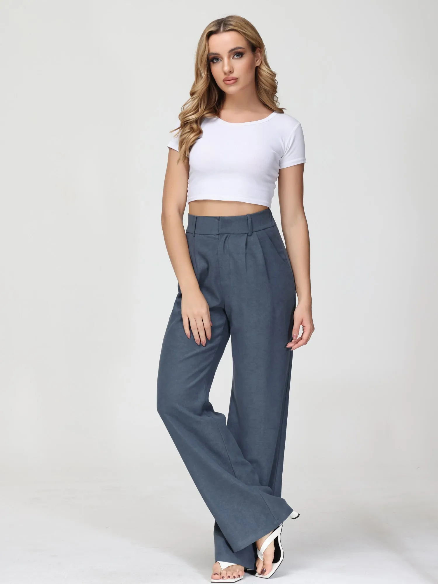 Midsize Effortless Tailored Wide-Leg Pants