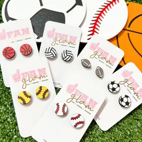 MINI SPORTS BALL WOOD PAINTED STUDS