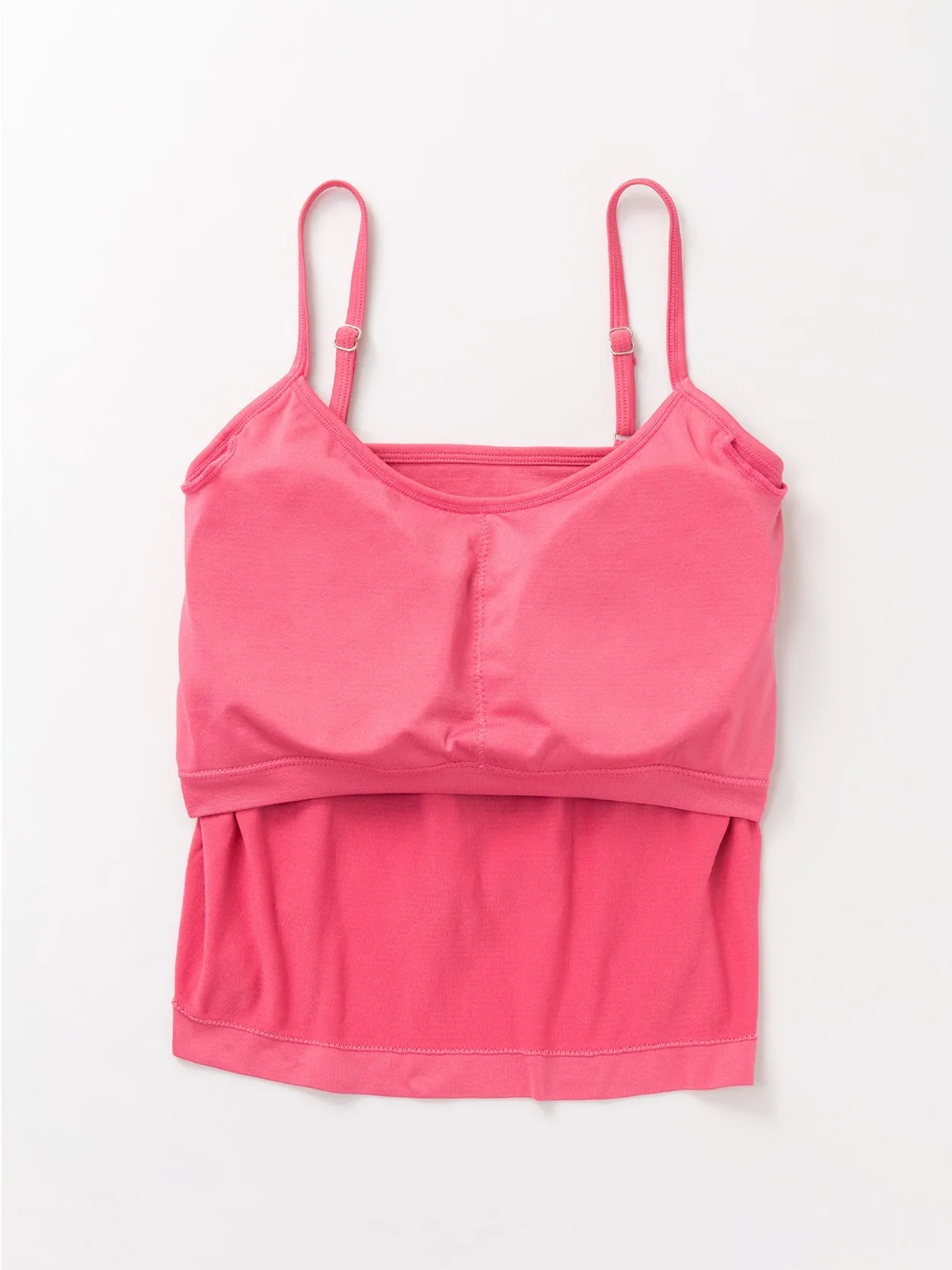 Pullover  Camisole Removeble Pad Adjustable Strap Yoga Bra Peach Red