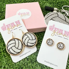 RETRO BEVELED VOLLEYBALL EARRING COLLECTION