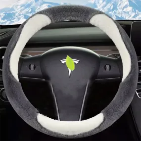 TAPTES Winter Fluffy Steering Wheel Cover for Tesla Model Y Model 3