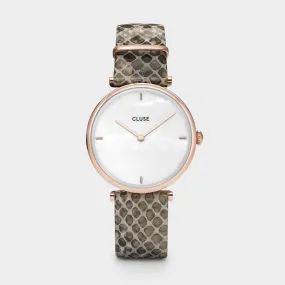 Triomphe Leather Almond Python, Rose Gold Colour